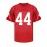 Men'S Red # 44 Breathable Rugby Shirt, Sports V-neck Short Sleeve Training Match Uniform, Embroidered American Football Shirt