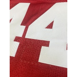 Men'S Red # 44 Breathable Rugby Shirt, Sports V-neck Short Sleeve Training Match Uniform, Embroidered American Football Shirt