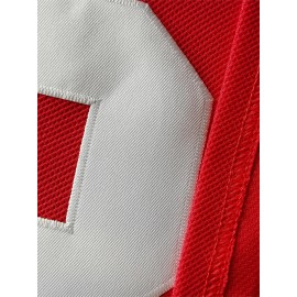 Men's Red #99 Maple Ice Hockey Sweatshirt - Breathable Loose Fit V-Neck with Gretzky Embroidered Design & Canadian Maple Leaf, Sporty Casual Streetwear for All Seasons, Machine Washable, Seasonal Attire, Embroidered Detailing