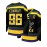 Men's #96 Black Ice Hockey Jersey - Breathable, Embroidered Long Sleeve V-Neck Sweatshirt for Sports & Casual Wear