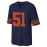 Men'S Dark Blue #51Breathable Rugby Jersey, Sports V-Neck Short Sleeved Uniform for Training And Matches, Embroidered American Football Shirt