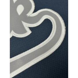 Men's Deep Blue #2 Baseball Shirt - Breathable Button-Up V-Neck with Embroidered Letter Design, Loose Fit for Training, Competition & Casual Wear | All-Season Sportswear for Men & Teens, SHLUCKI