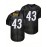 Men'S Black # 43 Breathable Rugby Jersey, Sports V-Neck Short Sleeved Uniform for Training And Matches, Embroidered American Football Shirt