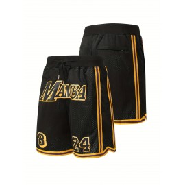Men's black # basketball shorts, classic letter embroidery design, button style short sleeved breathable shirt, suitable for training and competition