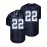 Men's Deep Blue # 22 Breathable Rugby Shirt, Sports V-neck Short Sleeve Training Match Uniform, Embroidered American Football Shirt