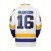 Men's White #16 Ice Hockey Sweatshirt - Loose Fit V-Neck Long Sleeve with Embroidered Lettering, Breathable Sporty Casual Streetwear for All-Season Outdoor Activities & Training, Sports Fan Apparel | Durable Sportswear