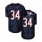 Men'S Deep Blue # 34 Breathable Rugby Shirt, Sports V-neck Short Sleeve Training Match Uniform, Embroidered American Football Shirt