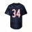 Men'S Deep Blue # 34 Breathable Rugby Shirt, Sports V-neck Short Sleeve Training Match Uniform, Embroidered American Football Shirt
