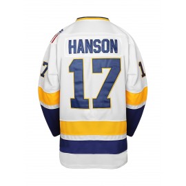 Men'S White #17 Ice Hockey Jersey With Loose Embroidery And Long Sleeves, Sporty, Fashionable, Casual, Breathable On The Street