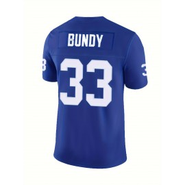 Men's #33 Blue American Football Jersey - 