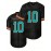 Men's #10 Black American Football Jersey with Teal Accents - Breathable,, Casual V-Neck Sports Uniform for Everyday and Game Day Wear, SHLUCKI