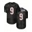 Men's Black # 9 Breathable Rugby Jersey, Sports V-neck Short Sleeved Uniform For Training And Matches, Embroidered American Football Shirt