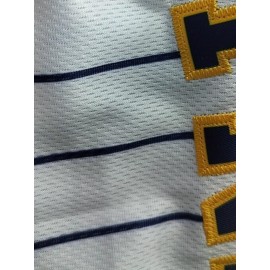 Men's yellow # 4 baseball shirt, street fashion casual, letter embroidered breathable short sleeved sports shirt