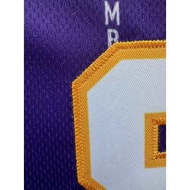 Men'S White Striped Purple # 8-24 Jersey Letter Embroidered Baseball Shirt, Fashionable And Casual, Street Breathable Short Sleeved Sports Shirt