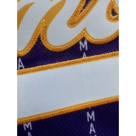 Men'S White Striped Purple # 8-24 Jersey Letter Embroidered Baseball Shirt, Fashionable And Casual, Street Breathable Short Sleeved Sports Shirt