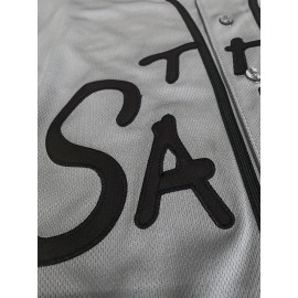 Men'S Gray # 30 Baseball Shirt with Loose Embroidery for Sports, Fashion, And Leisure, Breathable on The Street