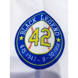 Men'S White # 42 Baseball Shirt, Loose Embroidered Sports, Fashionable And Casual, Street Breathable