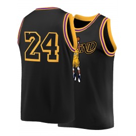 Men'S Black Basketball Suit # 23 Classic Retro Embroidered Sleeveless Sweat wicking Breathable Tank Top Basketball Suit