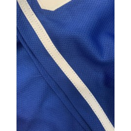 Men's #30 Blue Baseball Jersey - Classic Design, Breathable Button-Up Short Sleeve Shirt for Training & Games, V-Neck, Loose Fit, Polyester, Machine Washable, Game Day Attire | Sports Top | Lightweight Polyester, SHLUCKI