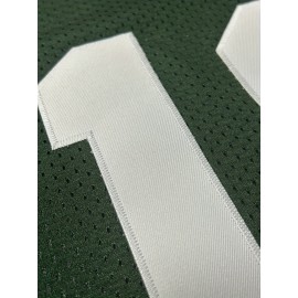 Men's Green# 10 Breathable Rugby Shirt, Sports V-neck Short Sleeve Training Match Uniform, Embroidered American Football Shirt