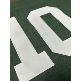 Men's Green# 10 Breathable Rugby Shirt, Sports V-neck Short Sleeve Training Match Uniform, Embroidered American Football Shirt