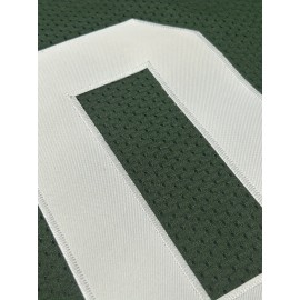 Men's Green# 10 Breathable Rugby Shirt, Sports V-neck Short Sleeve Training Match Uniform, Embroidered American Football Shirt