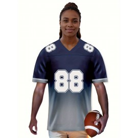 Women's Dallas #88 Polyester Football Jersey, Women Gradient V-Neck Sports Shirt With Slight Stretch, Breathable Casual Knit Fabric For All Seasons, Loose Fit Adult & Teen, Fans Gift Women Youth