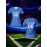 [Women's Soccer Jersey] Customized Women's V-Neck Soccer Jersey - Personalized Team Training Sports Shirt, Comfortable, Breathable, Quick-Dry for Fitness & Casual Wear, Blue with White & Yellow Graphics, Spring/Summer/Fall