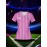 Customizable Women'S V-Neck Soccer Jersey - Personalized Name & Number, Breathable Quick-Dry Fabric for Team Training, Fitness & Casual Wear, Pink with Striped Detai