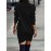 Solid Turtle Neck Dress, Elegant Long Sleeve Cross Hem Dress, Women's Clothing
